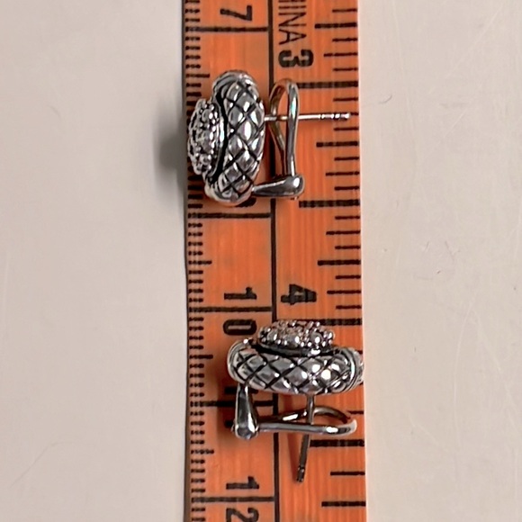 Sparkle in these Sterling Silver & Diamond Earrings. - Picture 4 of 4